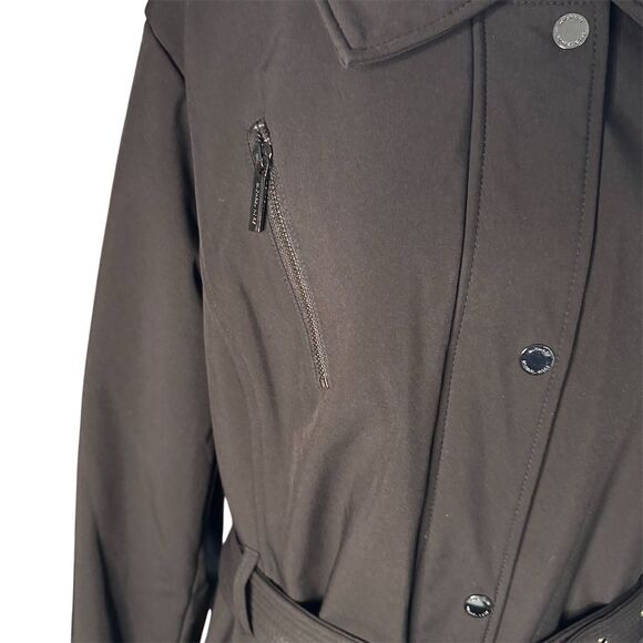 Michael Kors Black Hooded Trench Coat Women's Size 2X - Picture 5 of 14
